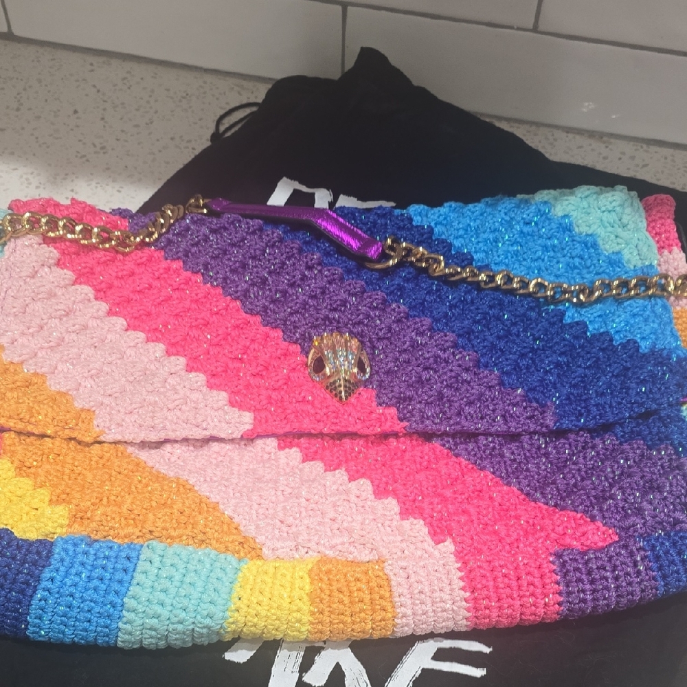 Kurt Geiger Multicolor Crochet Chain-Handle Shoulder Bag
